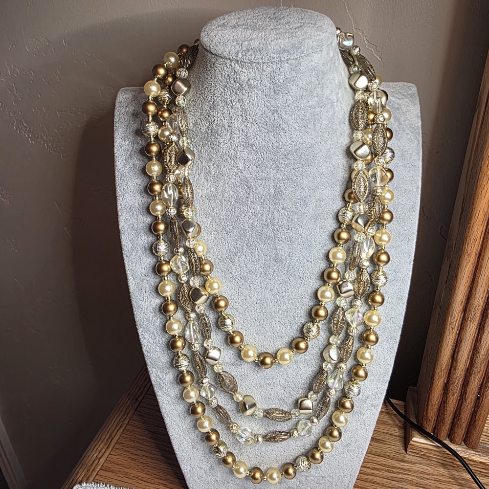 Bundle of 2 Acrylic Necklaces 1 Long and 1 Double Strand